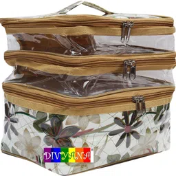 divyana Foldable Water Resistant Multipurpose Pouch Toiletries Bag Kit Pouch Utility Makeup, Jewellery, Cosmetic, Multipurpose, Travelling, Organiser, Accessories, Kit, Vanity Bag, Medicine Kit, Temple Bag Vanity Box image 2