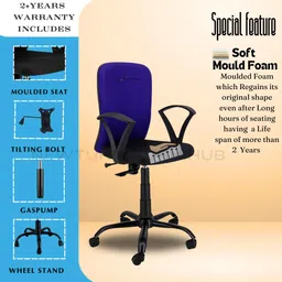 newturn Zebra Office revolving executive Chair with 2 Years warranty(Easy Assembly) Synthetic Fiber Office Adjustable Arm Chair image 5