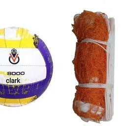 clark pu yellow with orange nylon net Volleyball Kit-picture-33