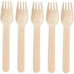 agarwal traders 140mm fork Disposable Wooden Dinner Fork image 1
