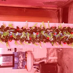 kingstyle impex Artificial Flowers Home Decoration Vine & Creepers Plant Wall Hanging Chain G69 Multicolor Rose Artificial Flower image 3