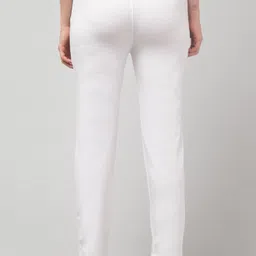 unique look Pack of 2 Women Solid, Self Design Black, White Track Pants image 2