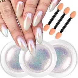 coscelia White Pearl Chrome Nail Powder Solid Glitter Fairy Shell Nails Art Powder 3 Pcs-picture-30