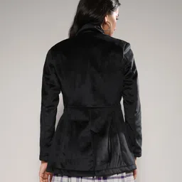 campus sutra Women Solid Single Breasted Casual Blazer image 2