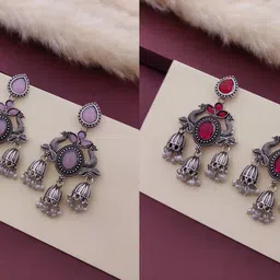 bhanu diam Bestseller Combo Of Earrings Silver Earring Set-picture-35