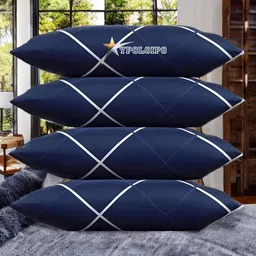 liponos LUXURY Polyester Fibre Solid Sleeping Pillow Pack of 4-picture-12