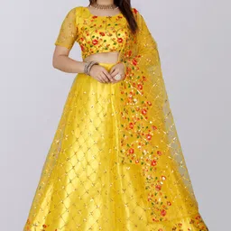 ddrs fashion Embroidered Semi Stitched Lehenga Choli image 1