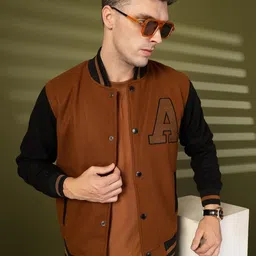 chkokko Men Varsity Stylish Letterman Long Sleeves Winter Jacket image 3