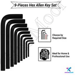 grabmoor 9 Pcs Allen Key Set L Shape Repair Tool Kit For Bike/Cycle/Guitar GML-01A Allen Key Set image 5