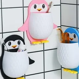 shreejee Plastic Penguin Design Wall Mounted Storage Organizer for Bathroom/Kitchen Etc x3.167 Storage Basket-picture-13