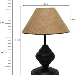 glowhere Black Urn Table Lamp, Rustic Jute Cone Shade, Ideal for Bedroom & Living Table Lamp image 3