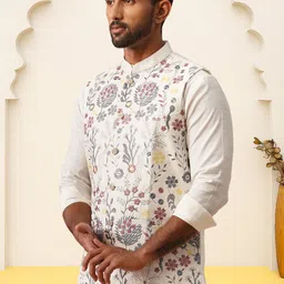 jompers Floral Print Men Waistcoat image 1