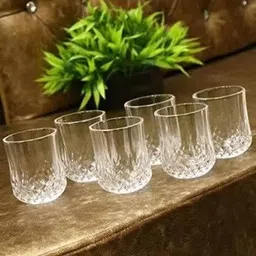 dulariya (Pack of 6) craft Crystal Glass Heavy Base Round Whiskey Glasses, - Set of 6 Glass Set Water/Juice Glass-picture-18