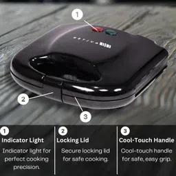 aulten 750 Watt Non-Stick Grill Sandwich Maker Grill image 3