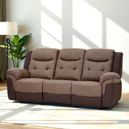 royaloak Atlanta Motorised 3 Seater Recliner With Usb Charging Port In Brown Color image 1