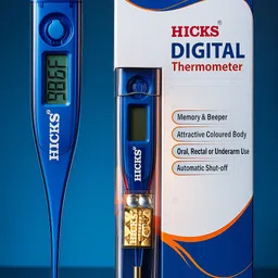 Hicks Digital Thermometer with Memory, Automatic Shut-off, Blue DT-12 Thermometer-image-5
