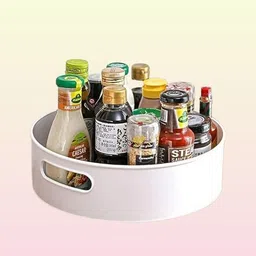 rudpxa Plastic circular Swiveling Holder Container – Residential & Culinary Area Storage Basket-picture-43