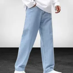 nalaka Men Loose Fit Mid Rise Light Blue Jeans-picture-25