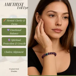 crystal and shades Crystal, Tiger's Eye, Evil Eye Beads, Agate, Crystal, Jade, Quartz Bracelet image 2