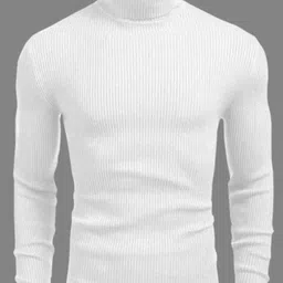 glito Men Solid Turtle Neck White Sweater-picture-21