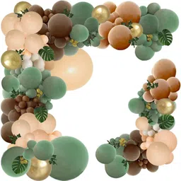 r g accessories Solid Olive Green Brown Balloons Garland Decoration Kit With Arch Pack Of 50 Balloon-picture-16