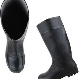 elecant PVC 15-inch Industrial Gumboots, Non-Metallic Toe, Oil, Water and Acid Resistant Boots For Men image 2