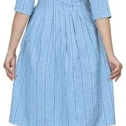 kfashionbfd Women A-line Blue Knee Length Dress image 2