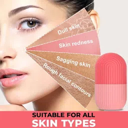 astha Silicone Ice Roller for Face, Eye and Neck Massage, Eye Puffiness Massager Pink Silicone Ice Cube Tray image 2