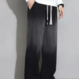 fude pride Men Loose Fit Mid Rise Black Jeans-picture-46