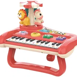 Rotary Musical Piano Toy For Kids, 4 Drums + Piano, Animals Rhymes+17 Songs Etc-image-1