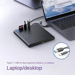 RyzCare Drive Drive Player USB3.0 HUB Portable CD DVD Burner TF Reader External DVD Writer image 5