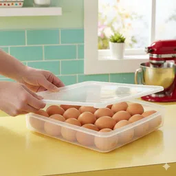 24 Grid Egg Tray Plastic Box, Reusable & Easy Clean Kitchen Organizer Storage Box-image-6