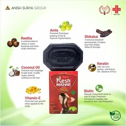 kesh nikhar Advanced formula Hair shampoo soap with Reetha,Amla,Shikakai & Conditioner image 3
