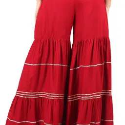 muffly Women Flared Maroon Viscose Rayon Trousers image 3