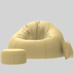 comfybean 4XL Premium, Designer - LeisureSofa Lounge With Free Cushion and Puffy-Cream Teardrop Bean BagWith Bean Filling image 2
