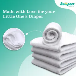 bumpers Baby Insert Pad | Soft, Washable, Absorbent & Leakproof for Babies, Pack of 4 image 2