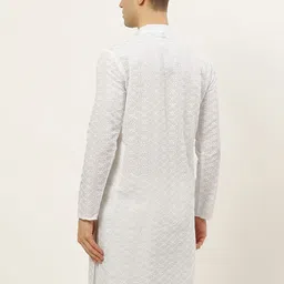 jompers Men Embroidered Cotton Blend Straight Kurta image 3