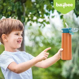 baybee Dreamer Stainless Steel Sipper Water Bottle with Straw for Kids 500ml Bottle image 2