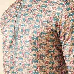 diwas by manyavar Men Art Silk Kurta Pyjama Set image 3