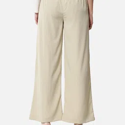 otira Women Straight Fit Beige Crepe Trousers image 2