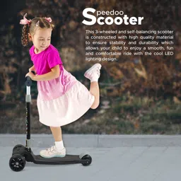miss & chief Scooter with 3 Level Height Adjust & Foldable with LED Rotary Light Up Wheels image 5