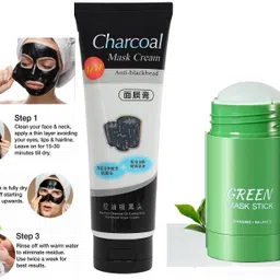 tanvi27 Green Tea Clay Stick & Face Anti Blackhead Remover Charcoal Face Mask Combo Face Shaping Mask-picture-18