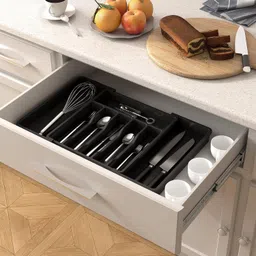 umax Expandable Cutlery Tray Drawer Organizer Adjustable Utensil Holder organizer Drawer Divider image 5