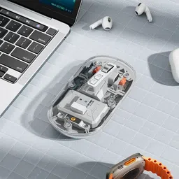 Dezful Transparent Wireless and Bluetooth Rechargeable Mouse Wireless OpticalGaming Mousewith Bluetooth image 4