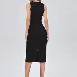 design plus fashion Women Bodycon Black Midi/Calf Length Dress image 2