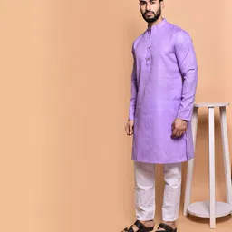 printcultr Men Pure Cotton Kurta Pyjama Set image 3