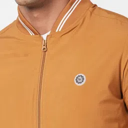 spykar MEN'S SHELL JACKET WITH CONTRAST RIB TIPPING & BRANDED LABEL AT CHEST Men Solid Puffer Jacket image 5