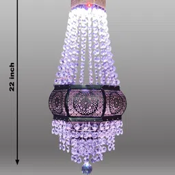 kabhaveneshu craft Crystal Jhoomer Pendant Ceiling Light Multi-Colour LED for Elegant Interiors Chandelier Ceiling Lamp image 5