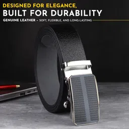 warcks Men Formal, Casual, Evening, Party Black Genuine Leather Belt image 2