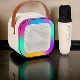 NHOUSE G24_k12 Wireless Karaoke Mic Speaker: K12 with RGB, 5W Bluetooth 10 W Bluetooth Home Audio Speaker image 1